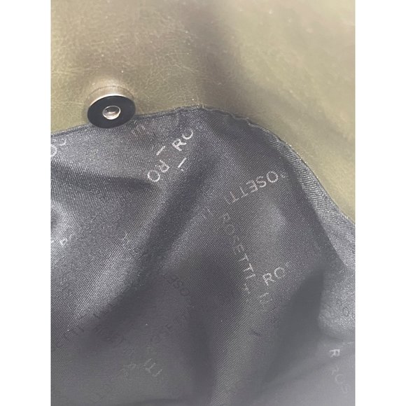 Rosetti Handbag Olive Green Shoulder Strap Silver Metal Hardware Top Zip, Snaps - Picture 8 of 16